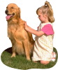 Little girl grooming dog Little girl grooming dog